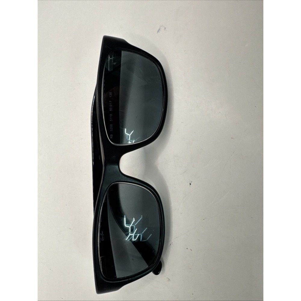 Used Ray Ban RB 5268 5119 Black Rectangle Eyeglasses 52-17-135 Frames Only!